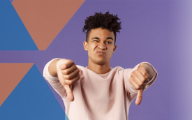 Imagem de um homem com os polegares para baixo (Imagem: Reprodução/Contraf-CUT)