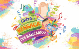 Arte com cores coloridas e confetes que relembram carnaval 