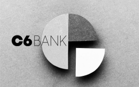 Imagem de um gráfico em pizza, em preto e banco, com a palavra C6 Bank (Imagem: Freepik)