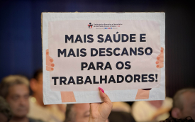 Sindicato marcou presença na audiência pública "6×1 Não! Uma nova jornada pela vida e trabalho” (Foto: Seeb-SP)