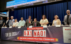 Audiência Pública na Alesp debateu o fim da escala 6x1 (Foto: Seeb-SP)