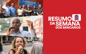 Arte com recortes de atividades do Sindicato e o logotipo do Resumo da Semana (Divulgação)