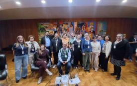 Cerca de 20 dirigentes sindicais posam para foto no Congresso da Anapar
