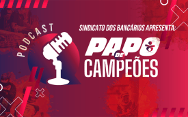 Arte de divulgação Podcast "Papo de Campeões"