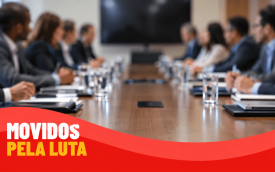 Imagem de uma mesa de negociação 