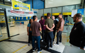 Dirigentes sindicais protestaram contra o assédio na Agência Parque Boturussu