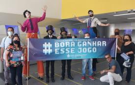 Atividade da Campanha dos Bancários 2022 em agência do Banco do Brasil em Carapicuíba