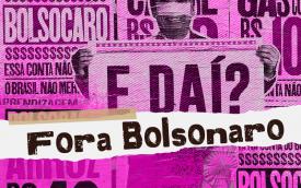 Ilustração de Jair Bolsonaro segurando uma placa com o dizer "e daí?"