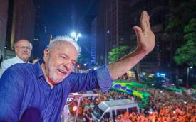 Presidente Lula em comemoração na Avenida Paulista