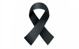 Imagem de um laço preto, remetendo ao luto