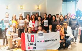 Jovens sindicalistas reunidos no Chile