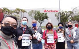 Protesto no Geração Digital contra a terceirização da área de tecnologia do Santander