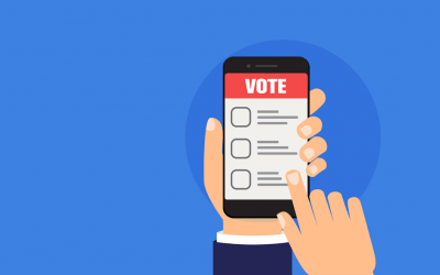 Imagem de votação em um celular