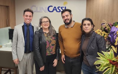 Diego Carvalho, Ana Beatriz Garbelini,  Antonio Netto e Priscilla Semencio representaram o Sindicato em evento de inauguração