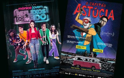 Cartazes dos filmes Turma da Mônica Jovem: Reflexos do Medo e Capitão Astúcia