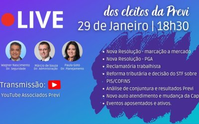 Divulgação da live dos diretores eleitos da Previ