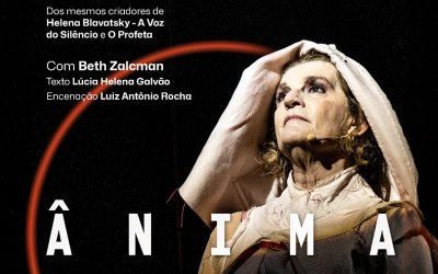 Arte com fundo preto mostra atriz com lenço na cabeça