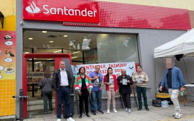 Protesto em agência no Santander na Vila Matilde