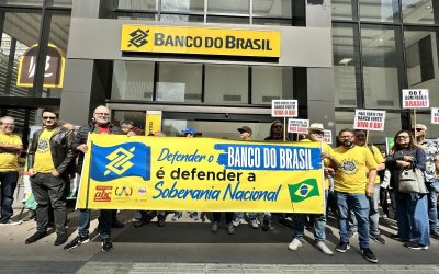 Ato em defesa do Banco do Brasil, dos trabalhadores e da soberania nacional