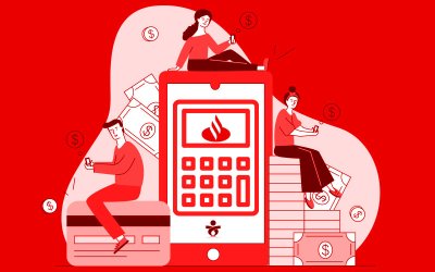 Arte em desenho mostra pessoas em volta de uma calculadora