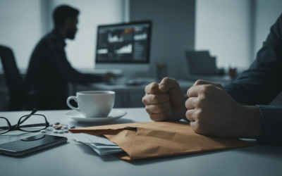 Imagem mostra pessoas em um escritório