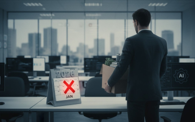 Imagem de um bancário retirando suas coisas do local de trabalho