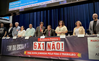 Audiência Pública na Alesp debateu o fim da escala 6x1 (Foto: Seeb-SP)
