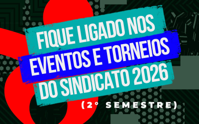 Arte de divulgação dos eventos e torneios do Sindicato dos Bancários