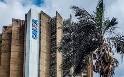 Imagem mostra prédio da Caixa Econômica Federal, em Brasília