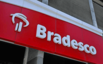 Imagem da fachada de uma agência do Bradesco