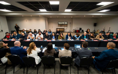Mesa de negociação com a Caixa iniciou na quarta (16) e se prolongou pela madrugada de quinta 17 (Foto: Seeb-SP)