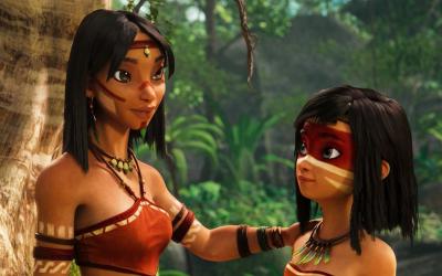 Cena do filme Ainbo, a guerreira da Amazônia