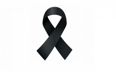 Imagem de um laço preto, símbolo de luto