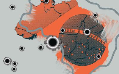 Mapa do Brasil cravejado de tiros