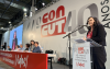 Juvandia Moreira, vice-presidenta da CUT e presidenta da Contraf-CUT, faz sua intervenção no segundo dia do 14º Congresso Nacional da CUT (CONCUT)