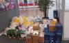 Imagem mostra caixas de doações de alimentos feitas pelos bancários do Bradesco lotados nas agências englobadas pela regional ipiranga