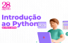Ilustração de uma pessoa programando no computador, acompanhada da frase "Introdução ao Python"