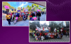 Fotografia mostra bancários com faixas e balões na mãos em atividade da Campanha Nacional