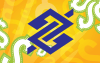 Imagem composta do logo do Banco do Brasil cercado de cifrões, sobre um fundo amarelo