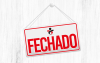 Placa de fechado, com o logo do sindicato