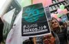 Centrais sindicais fazem manifestação nacional contra os juros altos em frente ao Banco Central na avenida Paulista, em São Paulo