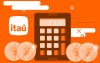 Arte composta de uma calculadora e do logo do Itaú