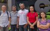 Dirigentes do Sindicato durante protesto na sede do C6 Bank