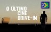 Arte mostra por do sol com uma silhueta de um homem e as escritas o Ultimo Drive In 