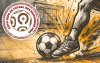 Arte mostra pé com bola na quadra 