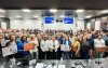 Imagem mostra auditório lotado durante audiência pública que debateu o plano de saúde dos aposentados do Itaú