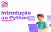 Ilustração de uma pessoa programando no computador, acompanhada da frase "Introdução ao Python"