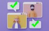 Ilustração de um homem e uma mulher aprovando uma proposta em assembleia virtual