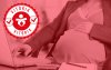 Arte mostra uma mulher grávida sentada de frente para um computador, e no canto superior esquerdo a logo do Sindicato com a palavra "vitória"