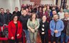 Dirigentes do Bradesco posam para a foto no Encontro Estadual de Funcionários do banco